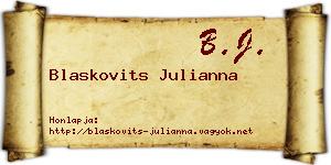 Blaskovits Julianna névjegykártya